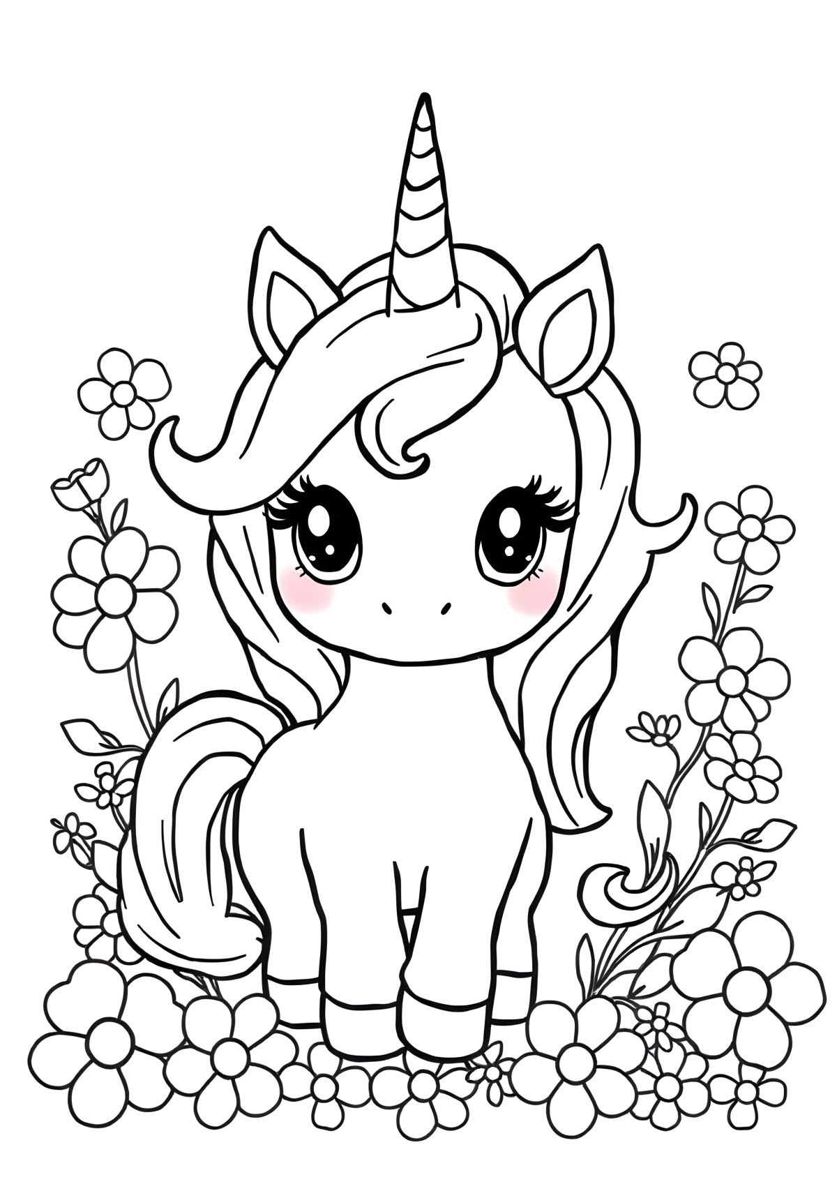 Draw So Cute Coloring Page Unicorn coloring page for kids