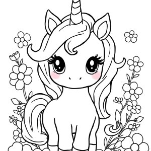 Draw So Cute Coloring Page Unicorn coloring page for kids