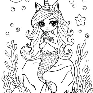 Unicorn Coloring Mermaid Lol Coloring Page Pets coloring page for kids