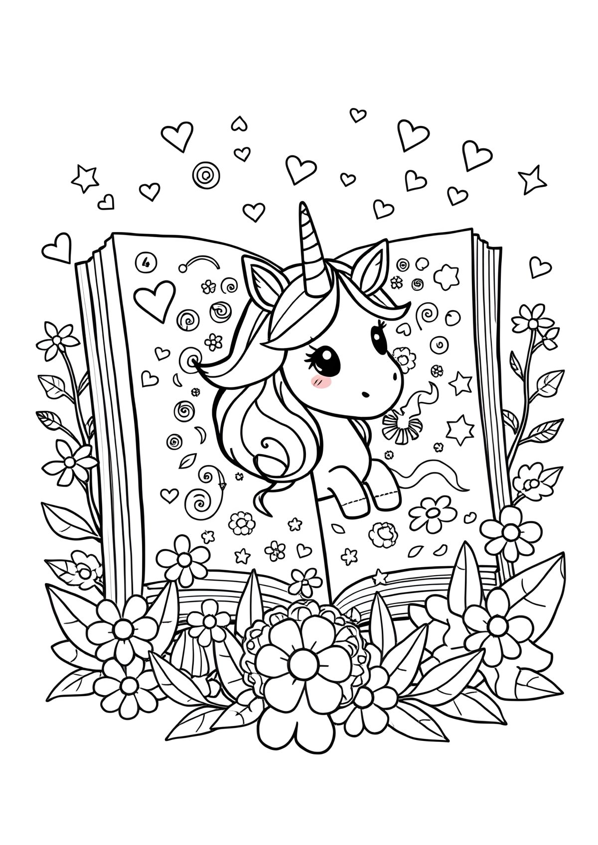 Unicorn Diaries Coloring Page coloring page for kids