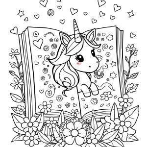 Unicorn Diaries Coloring Page coloring page for kids