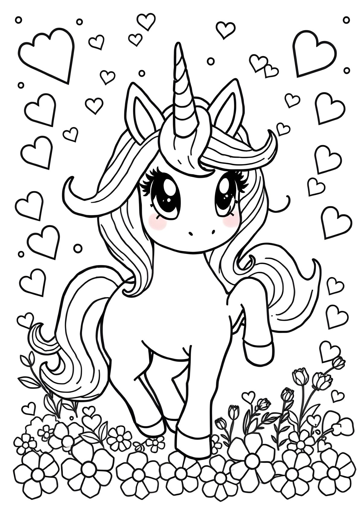 Printable Lisa Frank Unicorn Coloring Page coloring page for kids