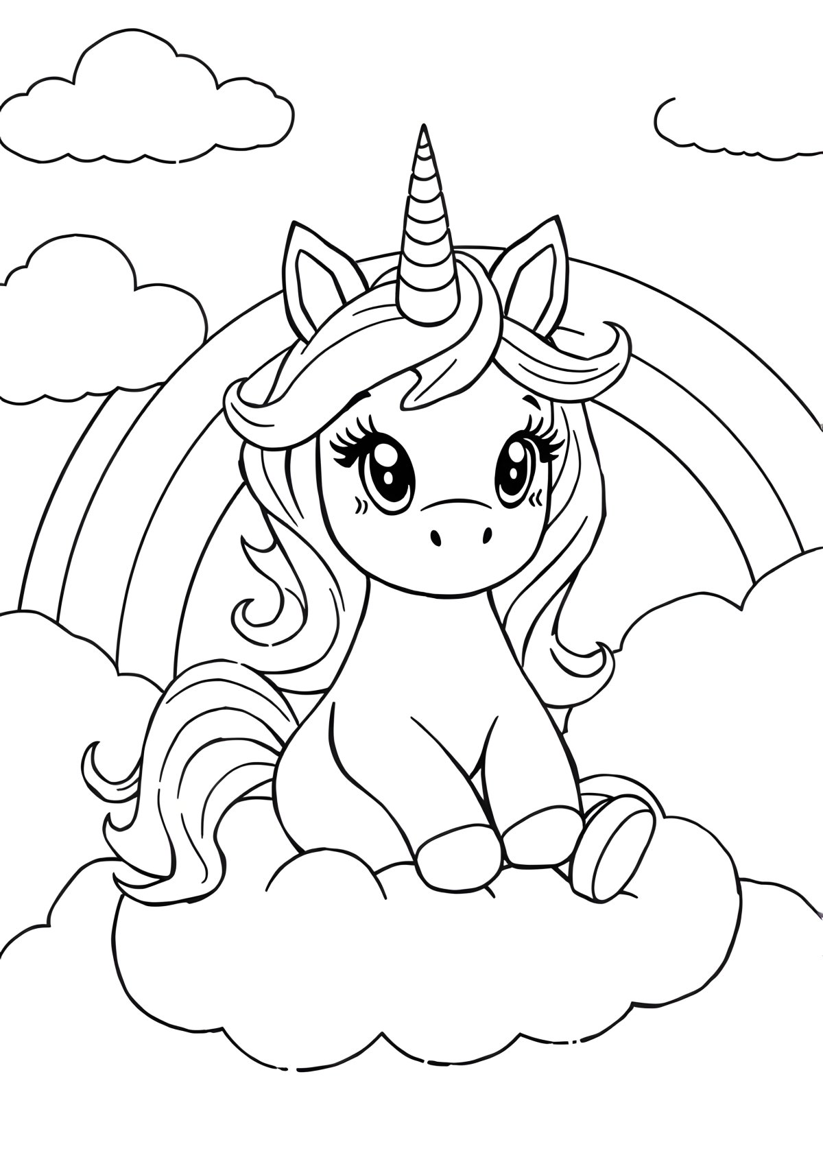 Unicorn Doll Coloring Page coloring page for kids
