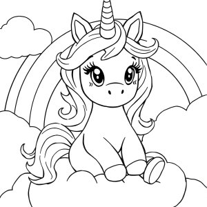 Unicorn Doll Coloring Page coloring page for kids