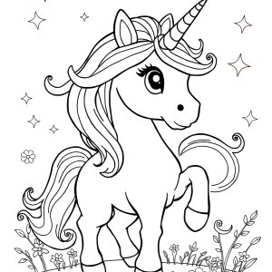 Drawing Unicorn Coloring Page coloring page for kids