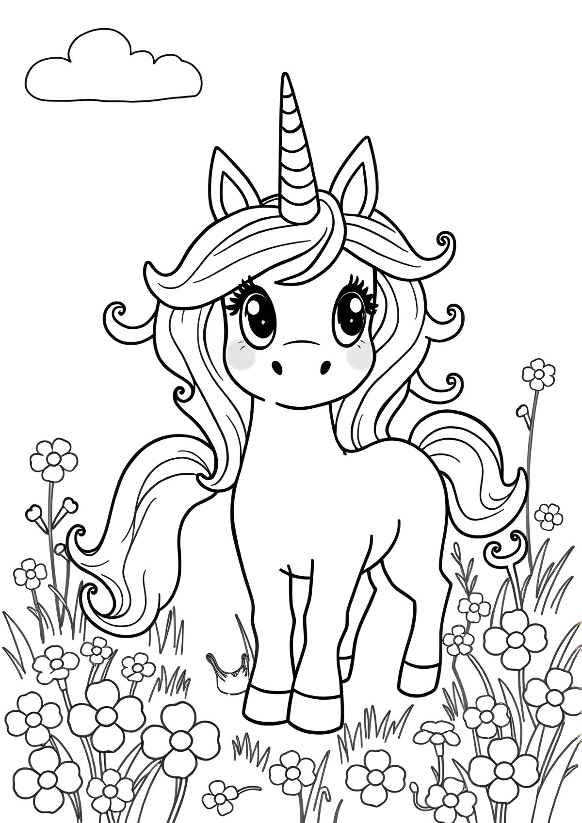 Printable Thelma The Unicorn Coloring Page coloring page for kids
