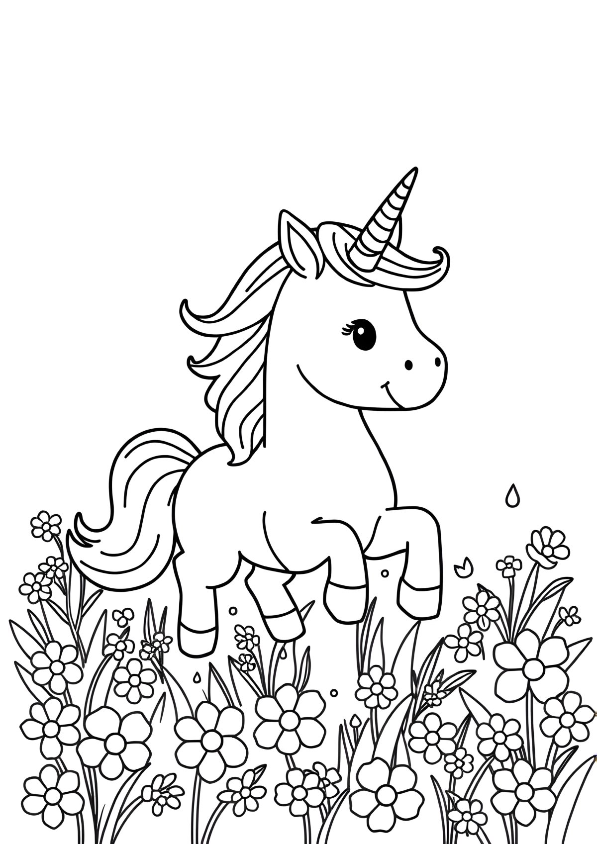 Unicorn Coloring Page For Kindergarten coloring page for kids