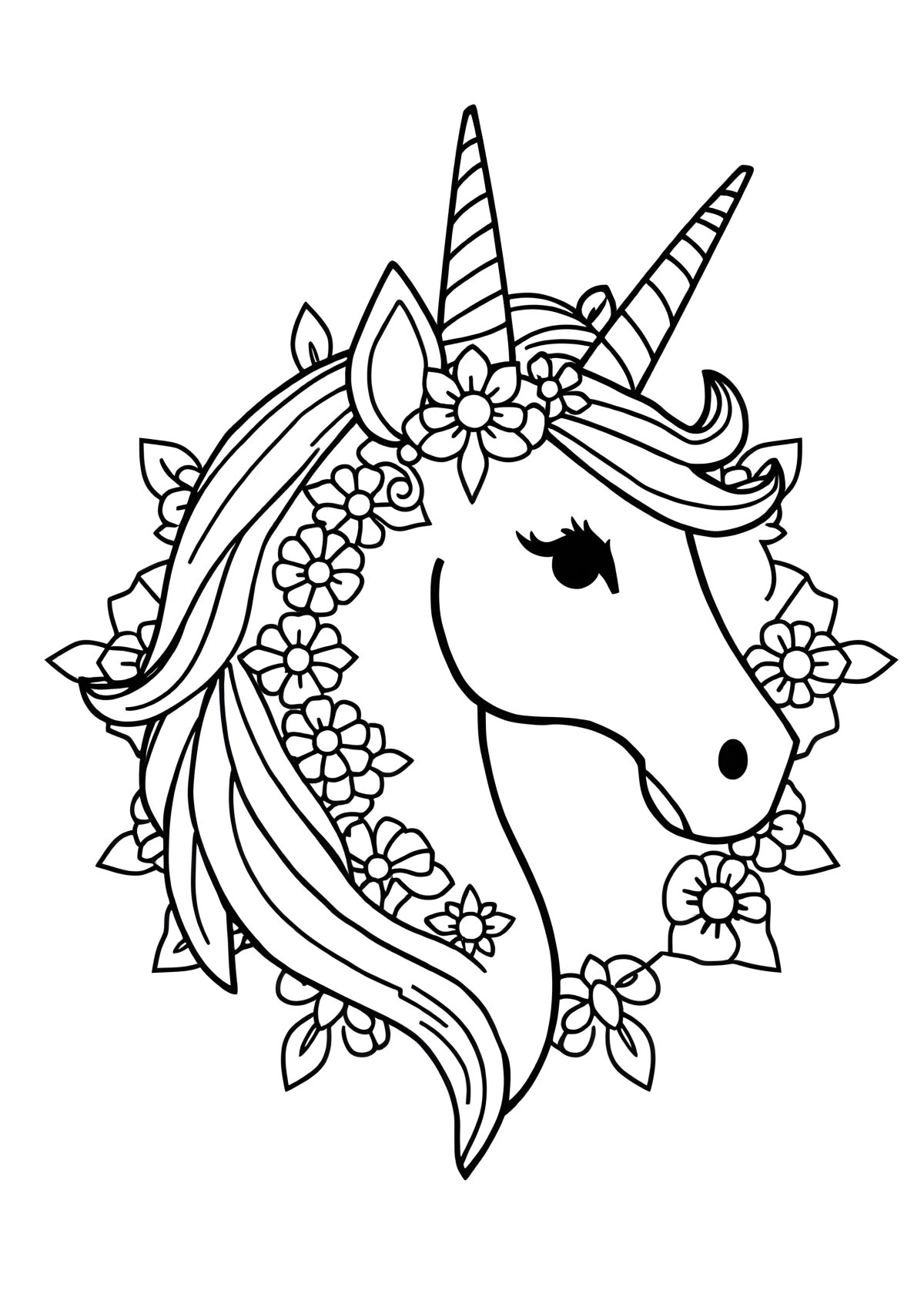 Unicorn Easy Mandala Coloring Page coloring page for kids