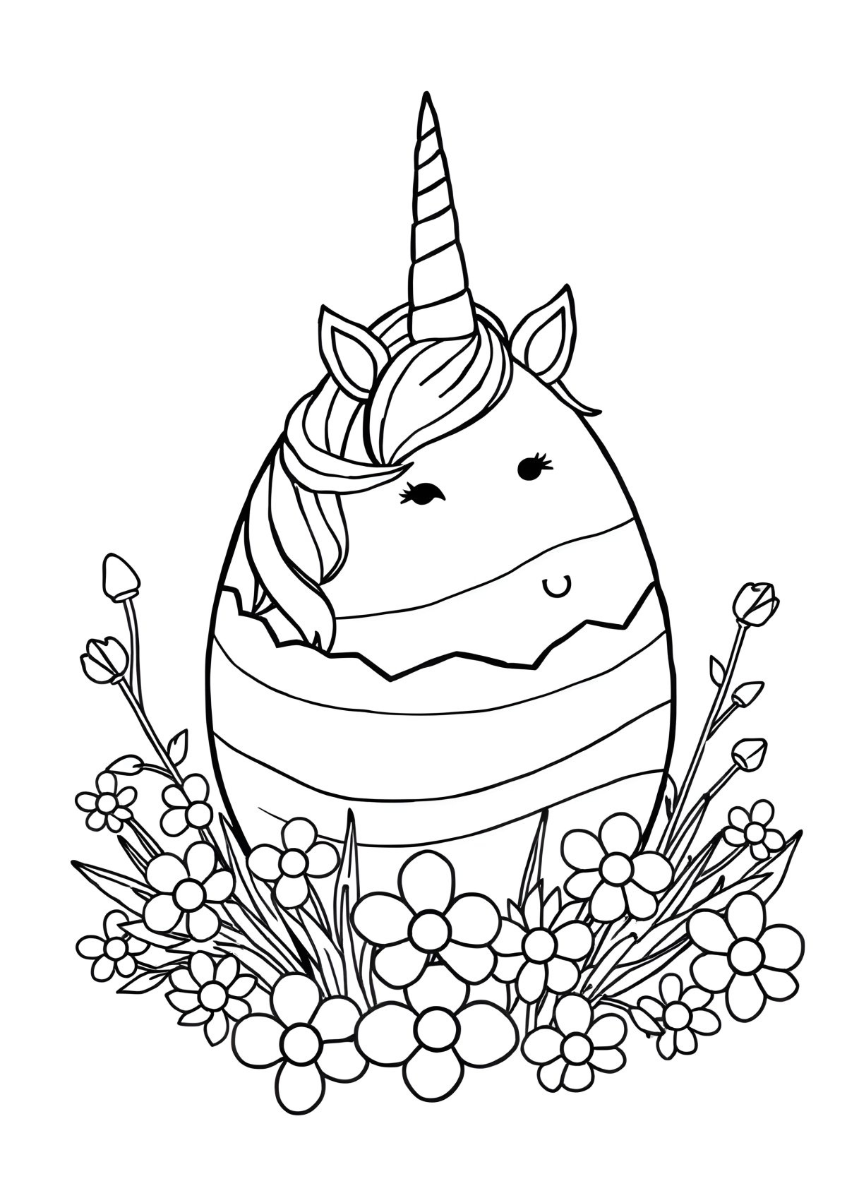 Unicorn Egg Coloring Page coloring page for kids