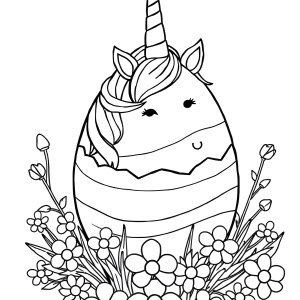 Unicorn Egg Coloring Page coloring page for kids