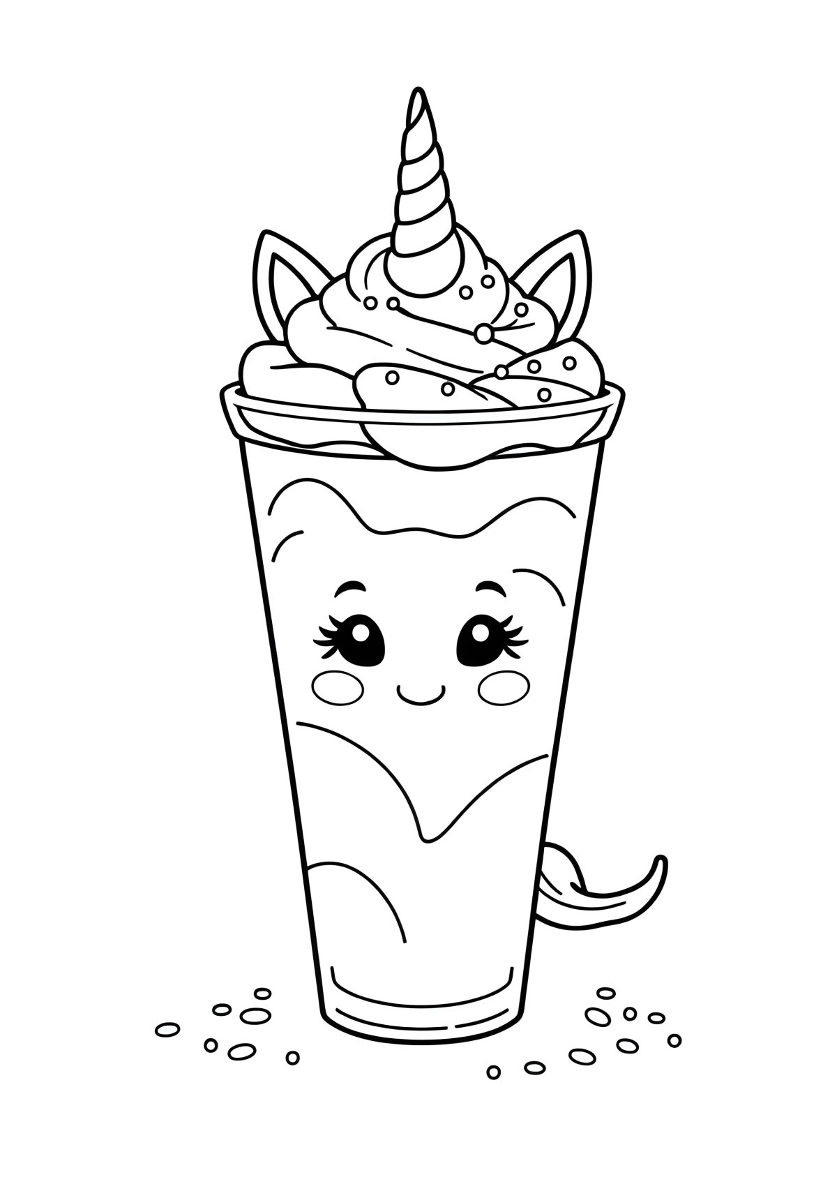 Unicorn Frappuccino Cute Starbucks Coloring Page coloring page for kids