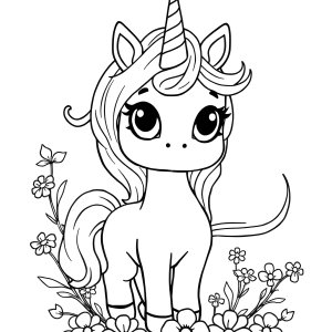 Unicorn Cute Lol Coloring Page coloring page for kids