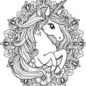 Unicorn Mandala Coloring Page For Adults coloring page for kids