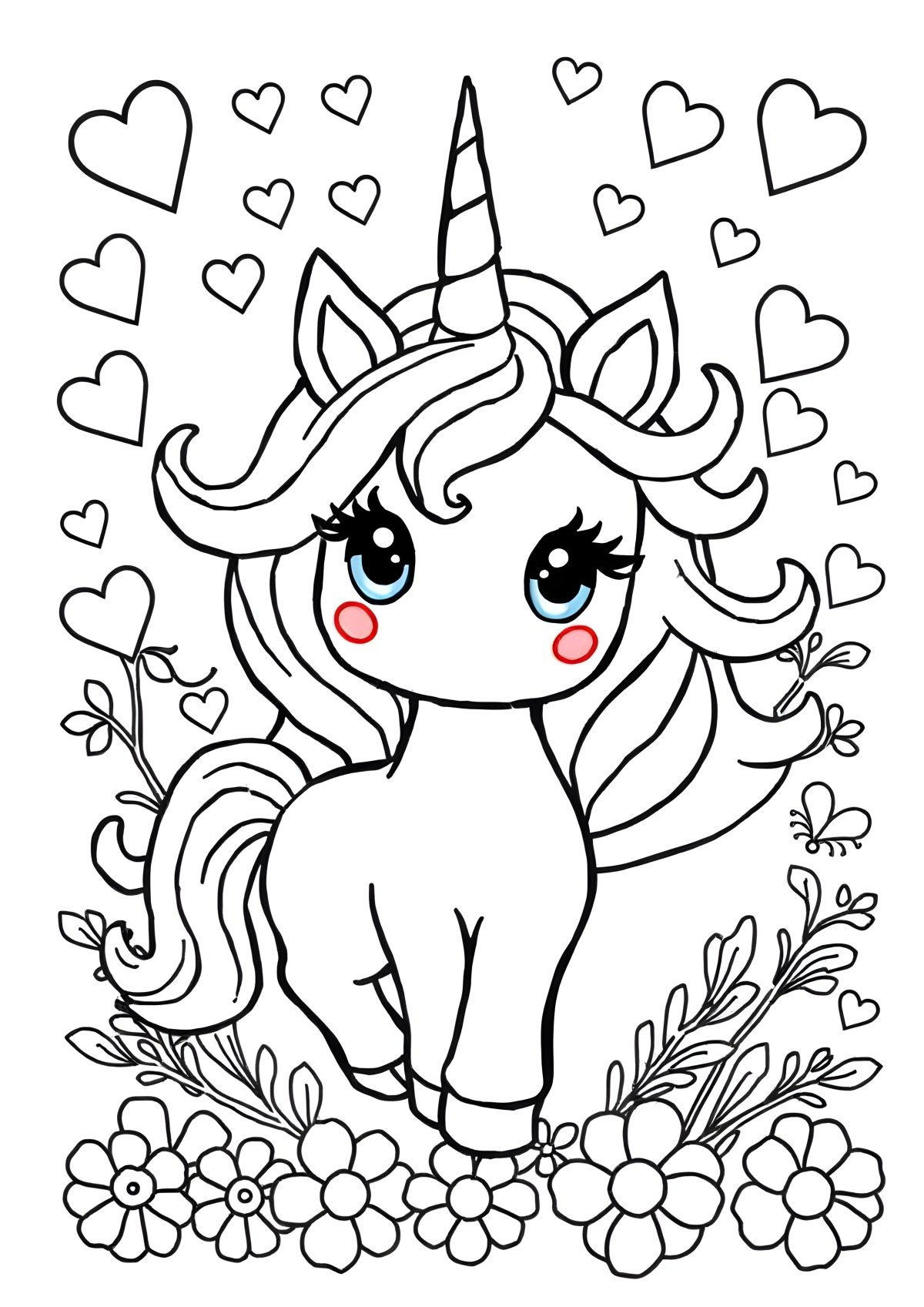 Cute Tokidoki Unicorno Coloring Page coloring page for kids