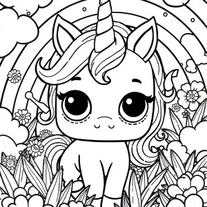 Unicorn Eye Spy Lol Pets Coloring Page coloring page for kids
