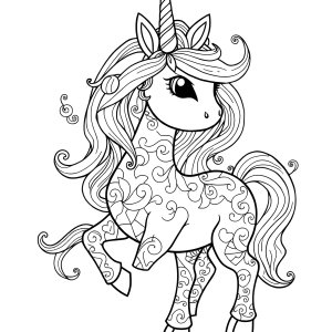 Unicorn Zentangle Coloring Page coloring page for kids