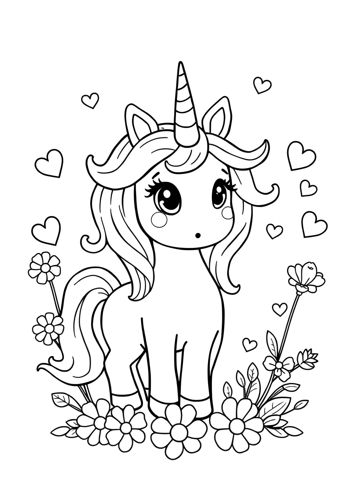 Free Printable Unicorn Coloring Page For Toddlers coloring page for kids