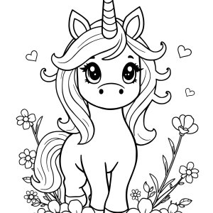 Printable Unicorn Coloring Page For Preschoolers coloring page for kids