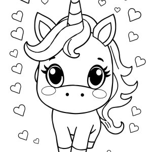 Coloring Page Unicorn Emoji coloring page for kids