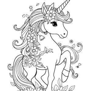 Coloring Page Unicorn Hard coloring page for kids