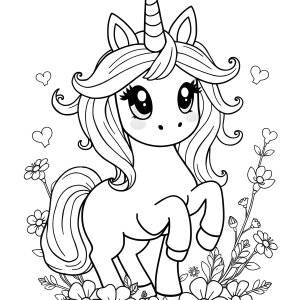 Printable Cute Unicorn Coloring Page For Adults coloring page for kids