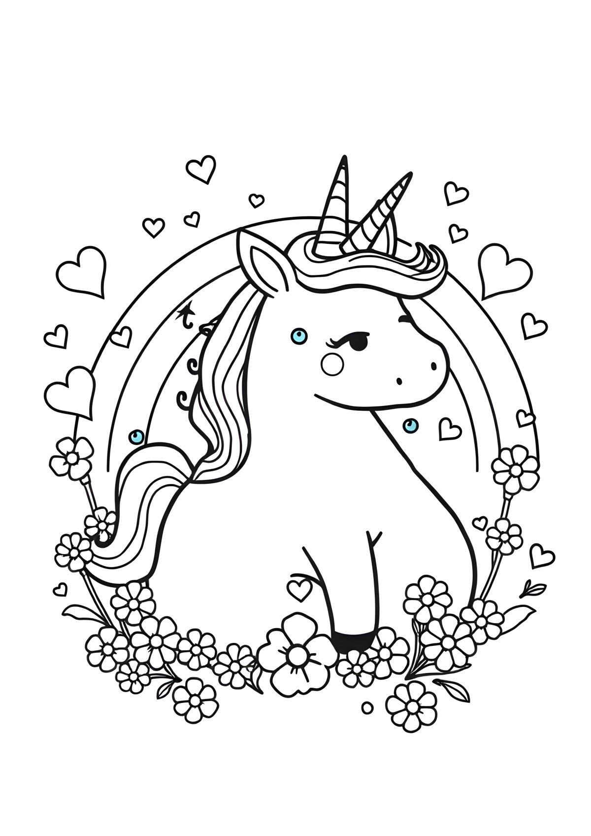 Coloring Page Unicorn Poop coloring page for kids