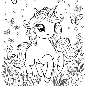 Beautiful Coloring Page For Girls Unicorn coloring page for kids