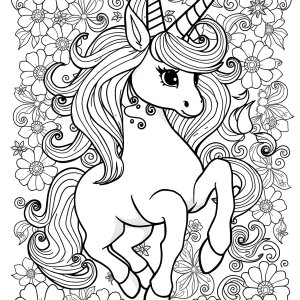 Complicated Unicorn Coloring Page coloring page for kids