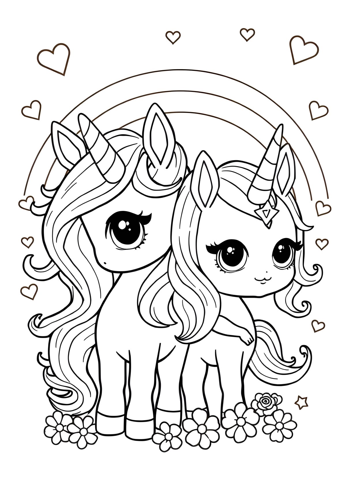 Unicorn Sisters Big Sister Lol Doll Coloring Page coloring page for kids