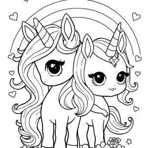 Unicorn Sisters Big Sister Lol Doll Coloring Page coloring page for kids