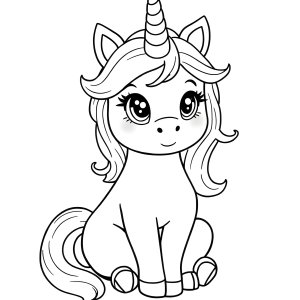 Adorable Unicorn Cat Coloring Page coloring page for kids