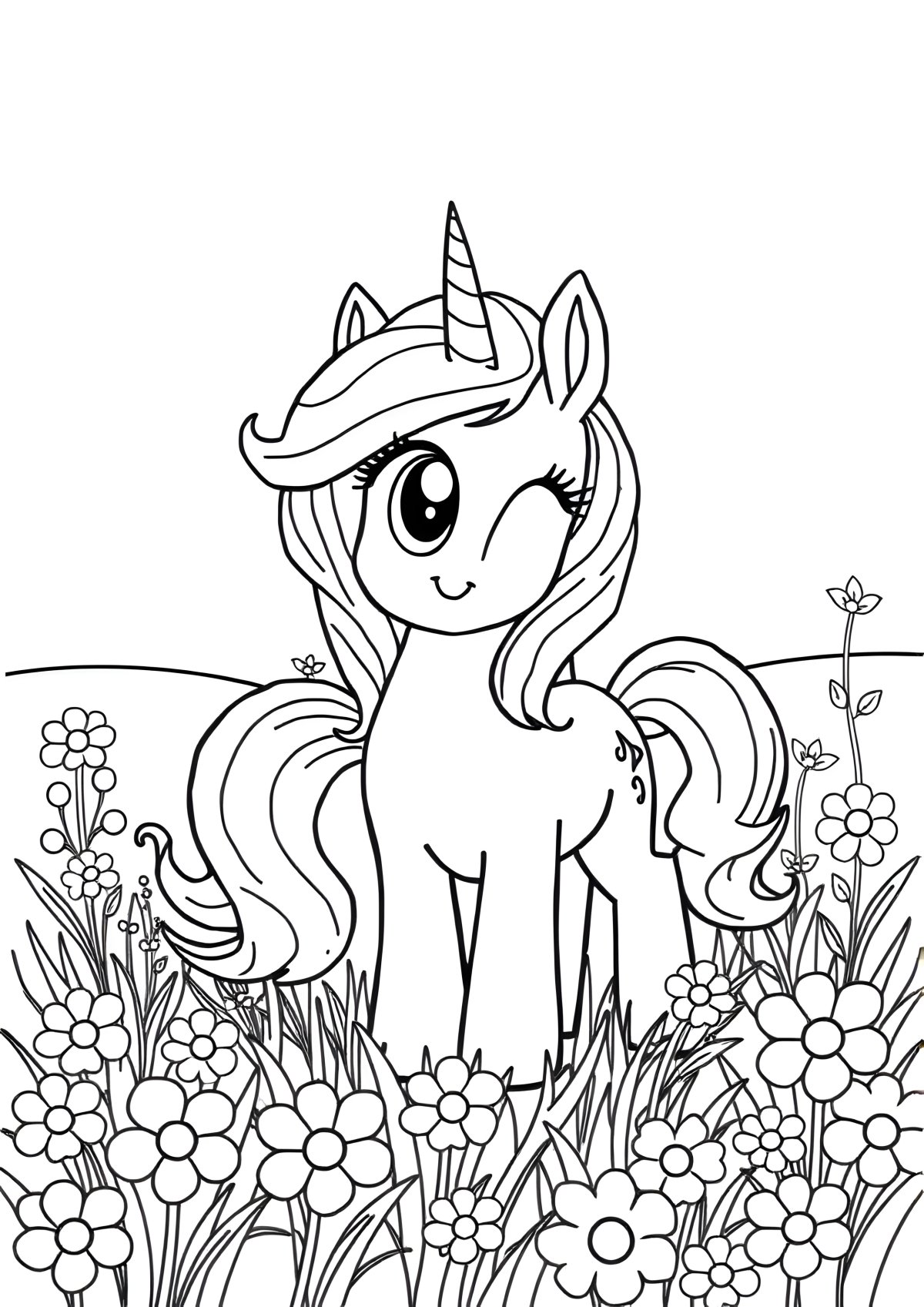 Coloring Page My Little Pony Unicorn coloring page for kids