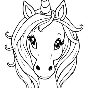 Beautiful Unicorn Head Coloring Page coloring page for kids