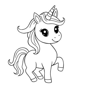 Free Printable Rainbow Cute Unicorn Coloring Page coloring page for kids