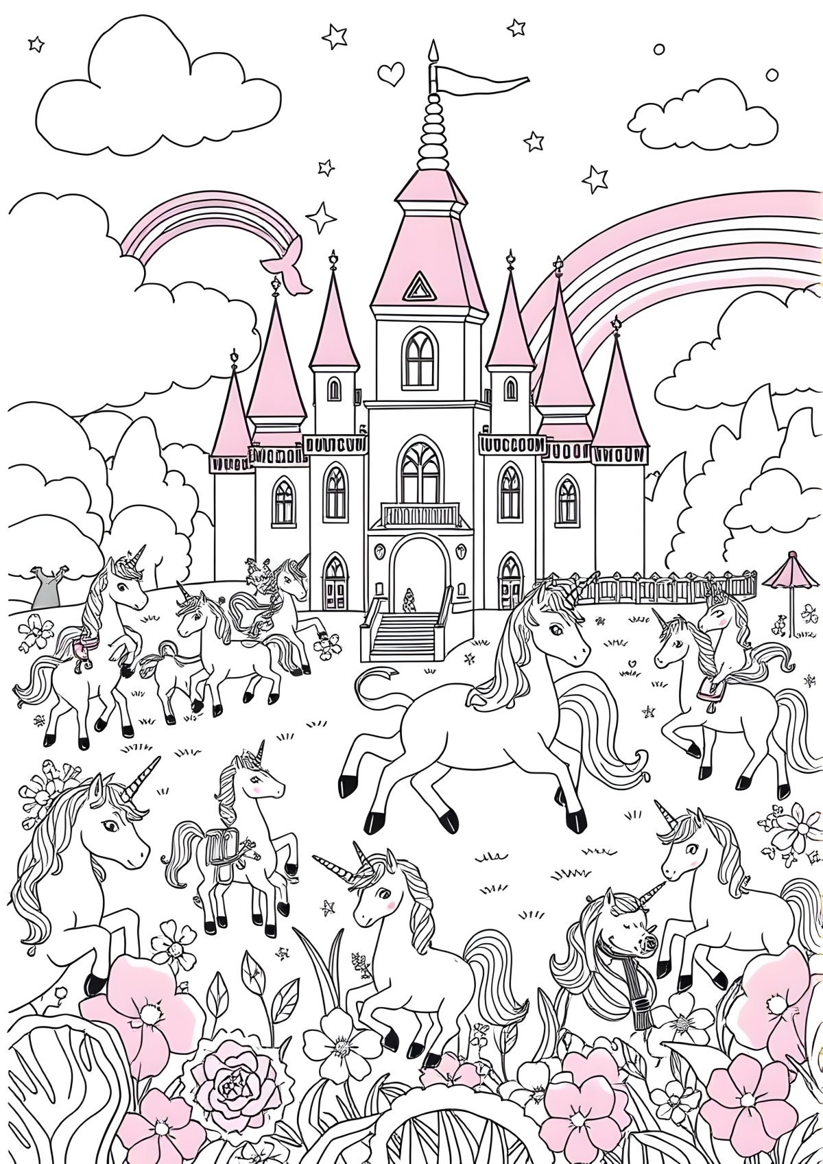 Ausmalbilder Ausmalbilder Unicorn Academy Coloring Page coloring page for kids
