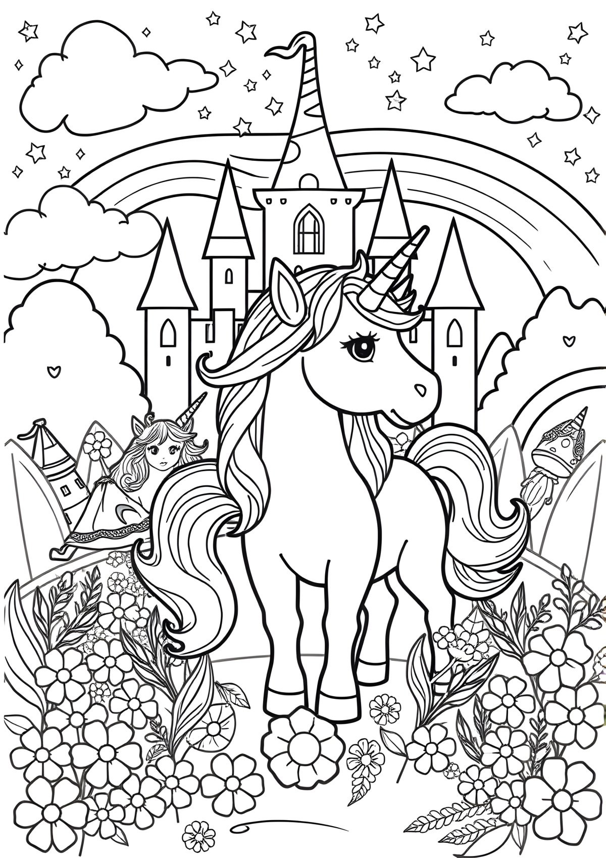 Ava Unicorn Academy Coloring Page coloring page for kids