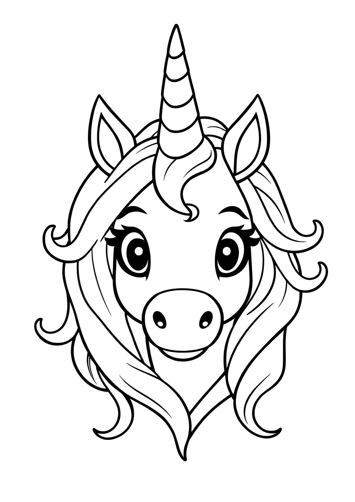 Coloring Page Unicorn Head coloring page for kids
