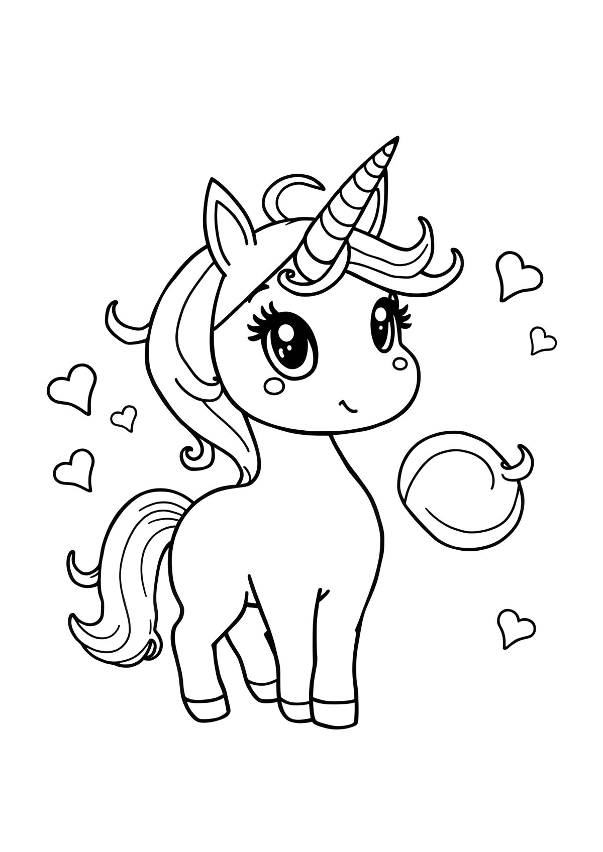 Emoji Printable Unicorn Coloring Page coloring page for kids