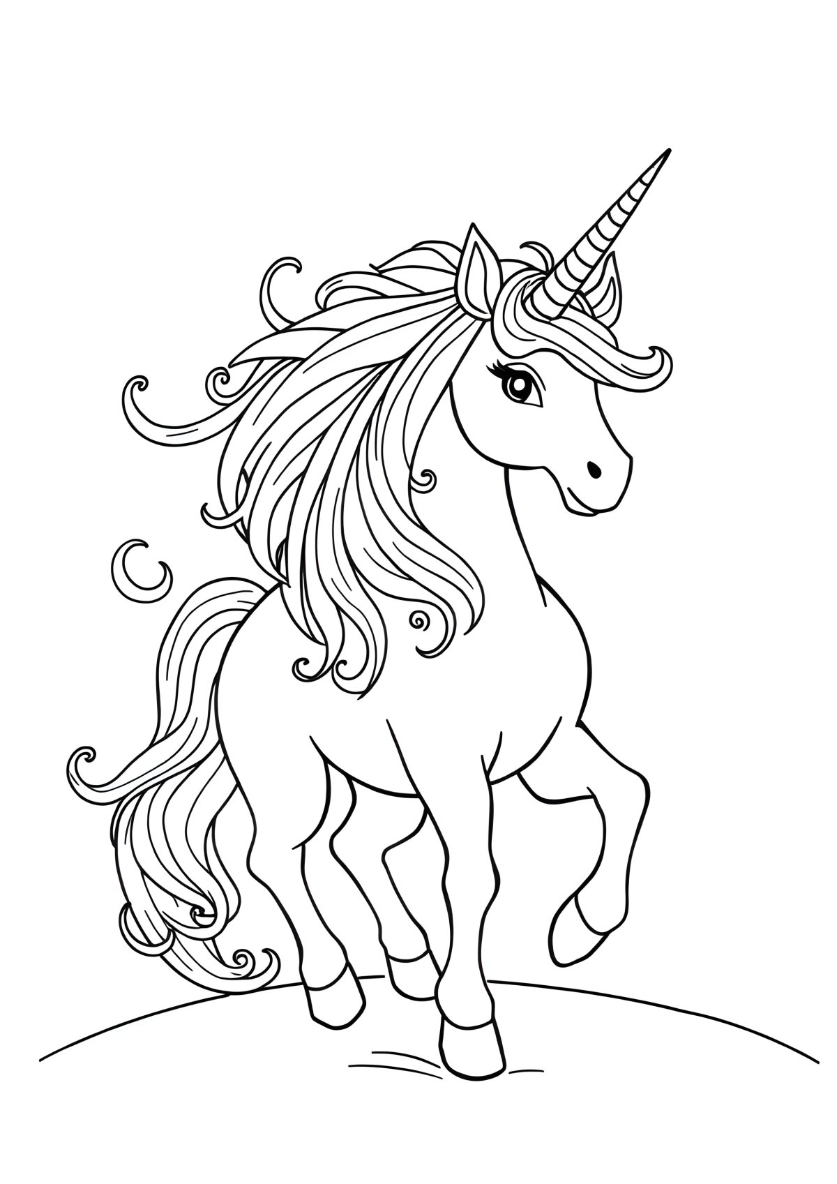 Hard Beautiful Unicorn Unicorn Coloring Page coloring page for kids