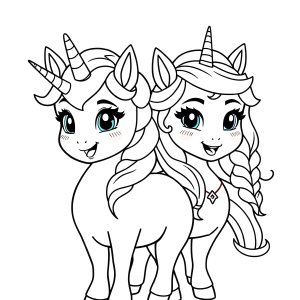 Emoji Unicorn Elsa Anna Frozen 2 Coloring Page coloring page for kids
