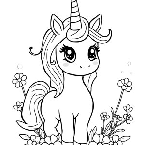 Adorable Adorable Unicorn Coloring Page coloring page for kids