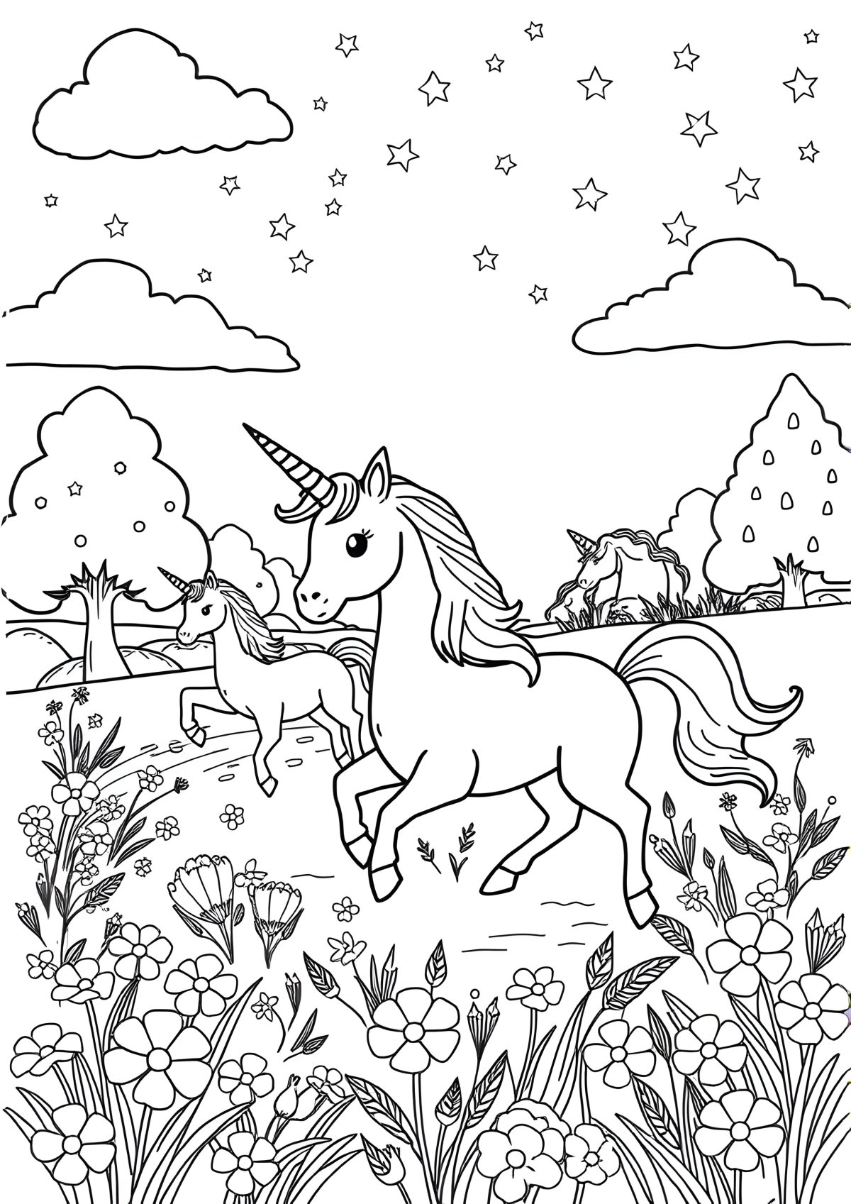 Free Unicorn Academy Coloring Page coloring page for kids