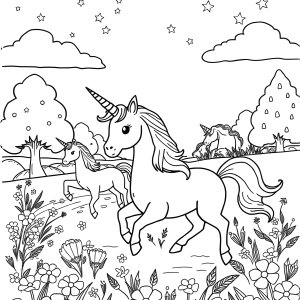 Free Unicorn Academy Coloring Page coloring page for kids
