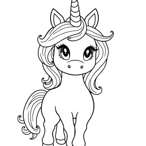Hard Cute Printable Unicorn Coloring Page coloring page for kids
