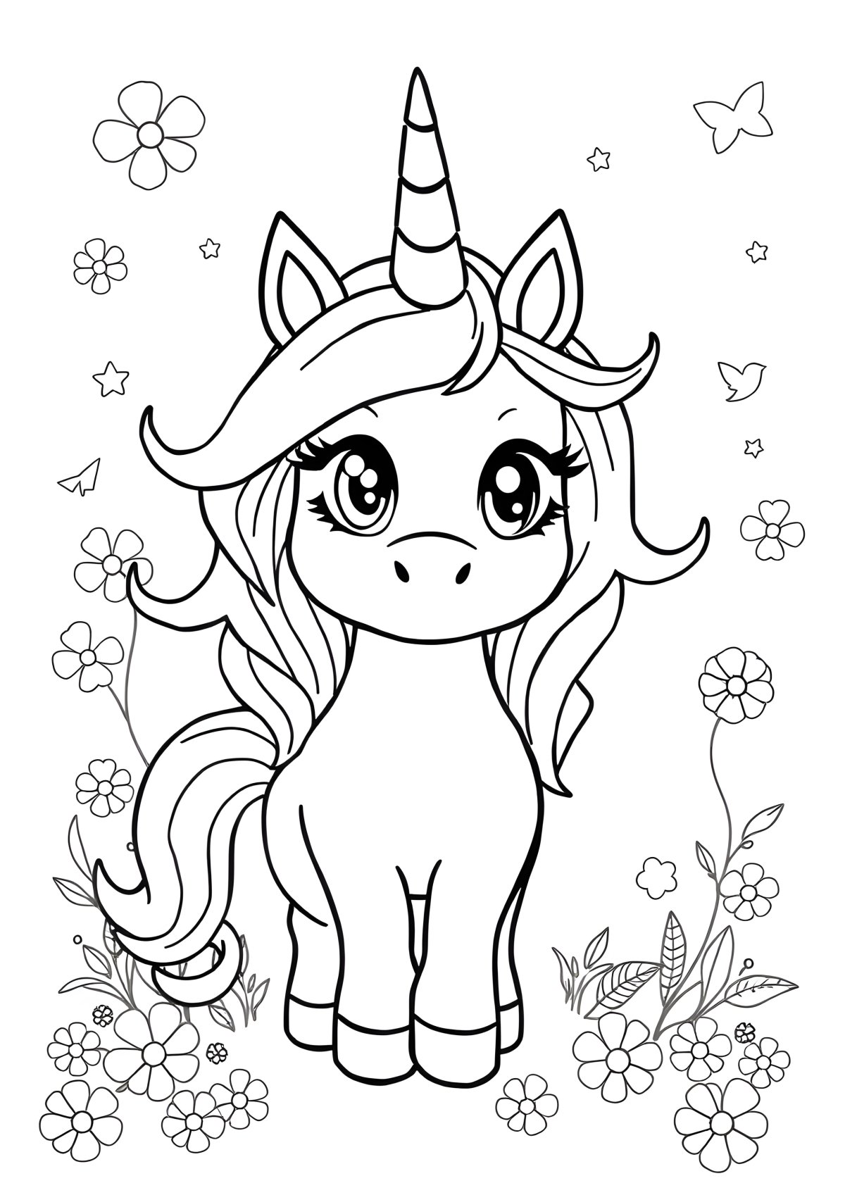 Derpy Unicorn Coloring Page coloring page for kids