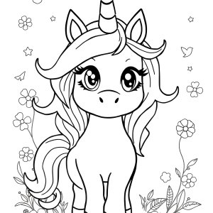 Derpy Unicorn Coloring Page coloring page for kids
