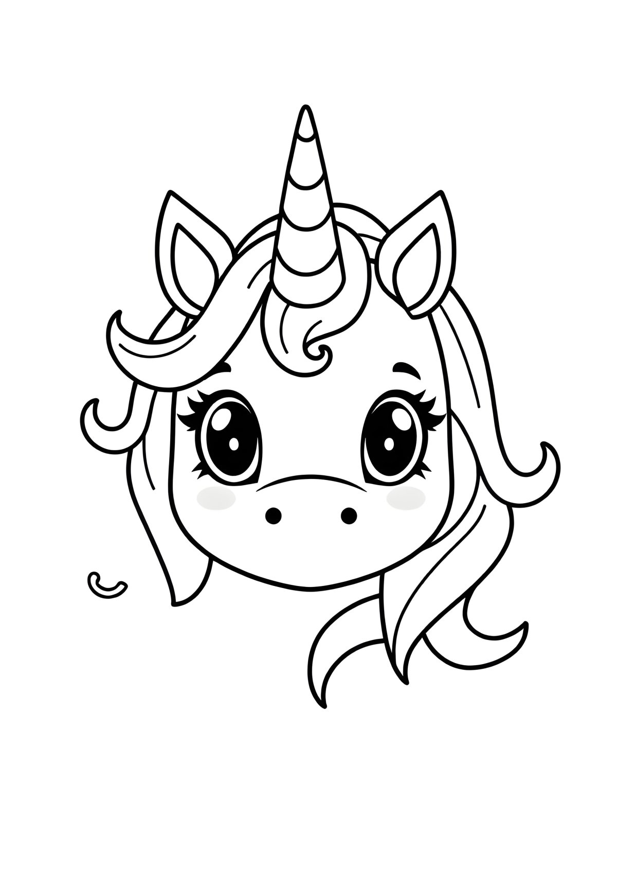 Free Printable Unicorn Emoji Coloring Page coloring page for kids