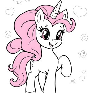 Pinkie Pie Unicorn My Little Pony Coloring Page coloring page for kids