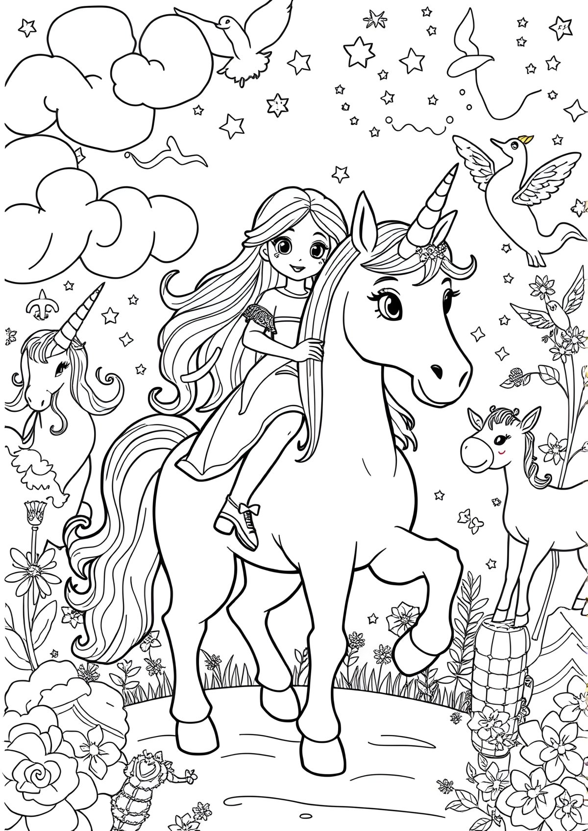 Sophia Unicorn Academy Coloring Page coloring page for kids