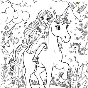 Sophia Unicorn Academy Coloring Page coloring page for kids